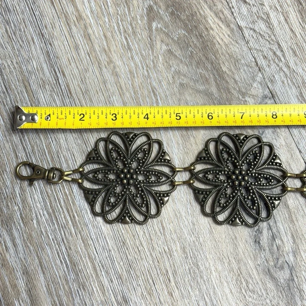 Vintage Medallion Chain Belt Waist Hip Metal Jewelry BOHO Chic 1980s